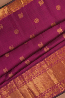 Image of Kanchipuram Silk Plum Purple Saree