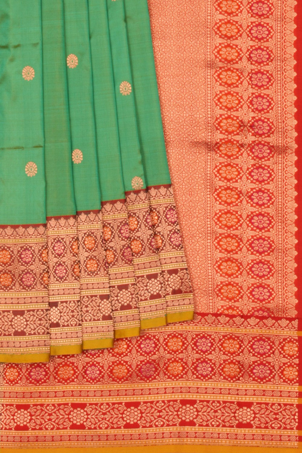 Image of Banarasi Katan Silk Sea Green Saree