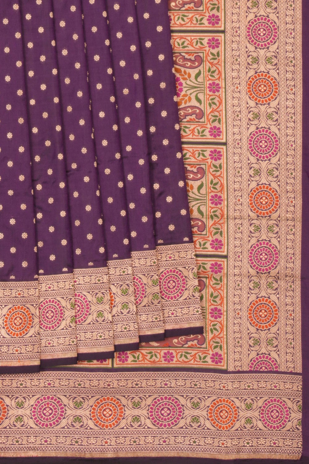 Image of Banarasi Katan Silk Royal Violet Saree
