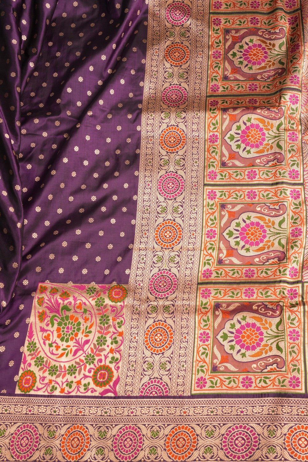 Image of Banarasi Katan Silk Royal Violet Saree