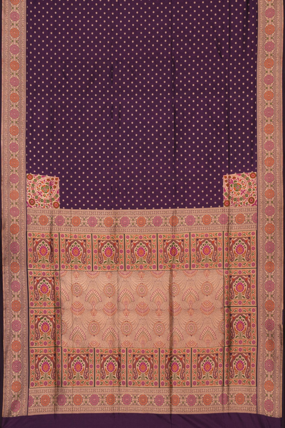 Image of Banarasi Katan Silk Royal Violet Saree
