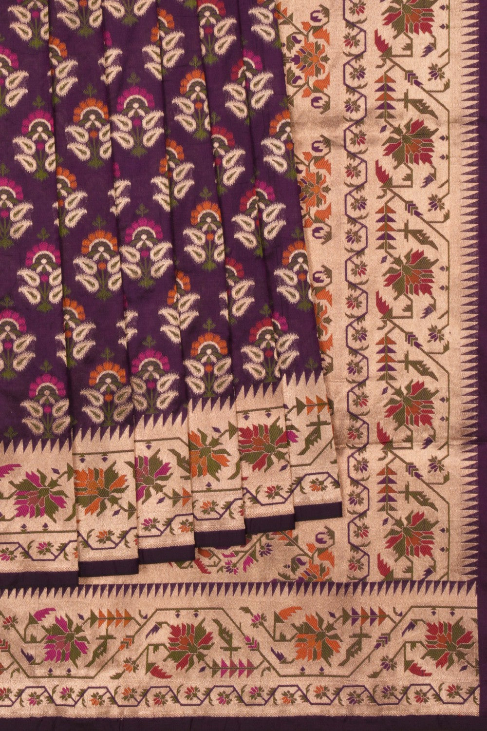 Image of Banarasi Katan Silk Royal Violet Saree