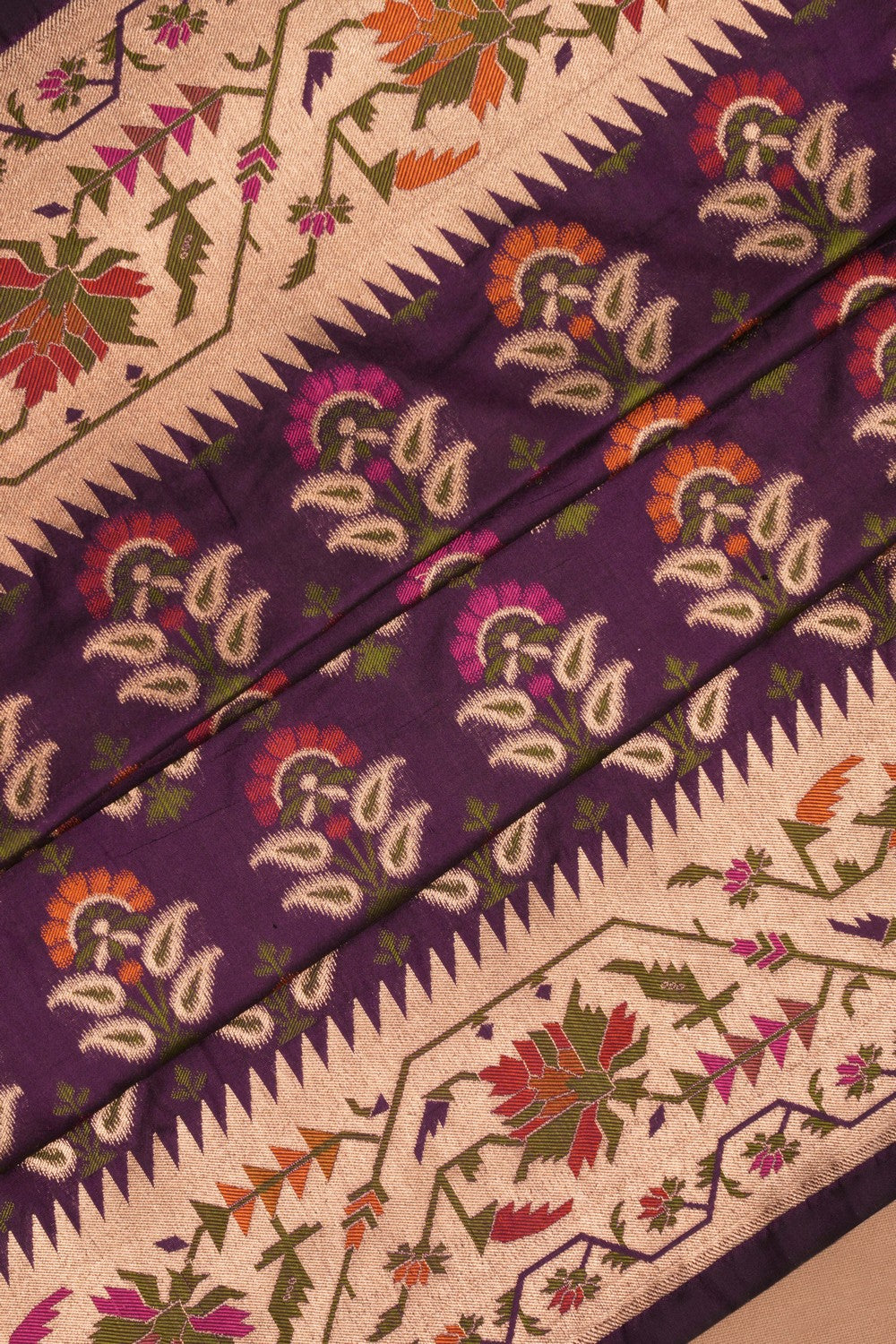 Image of Banarasi Katan Silk Royal Violet Saree