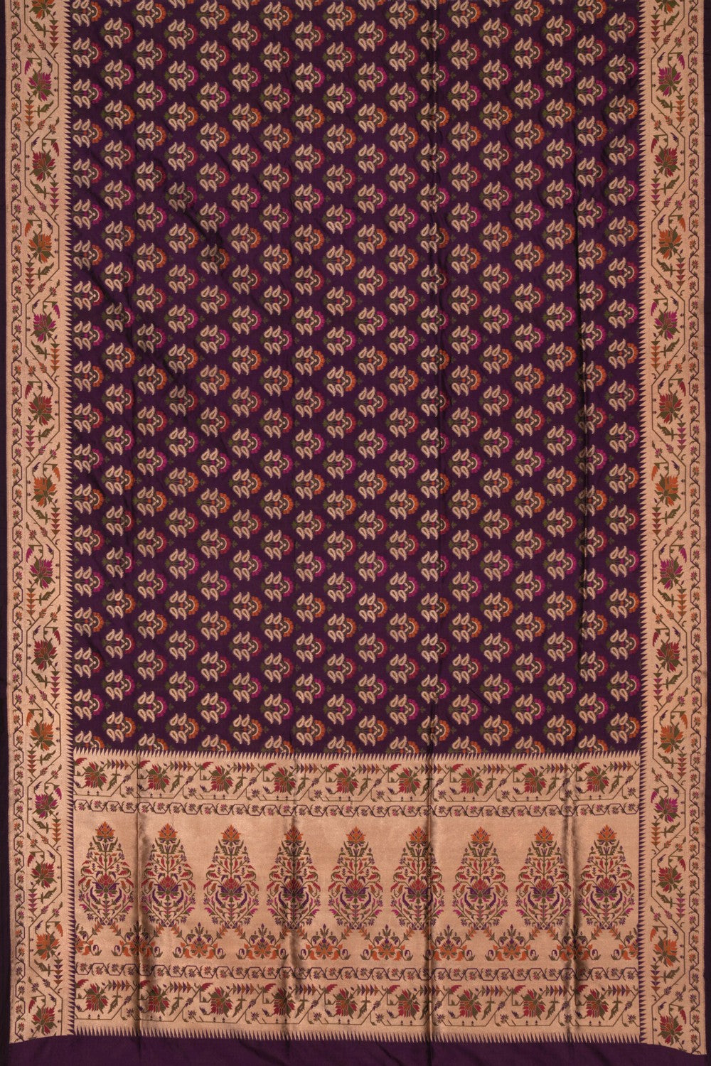 Image of Banarasi Katan Silk Royal Violet Saree