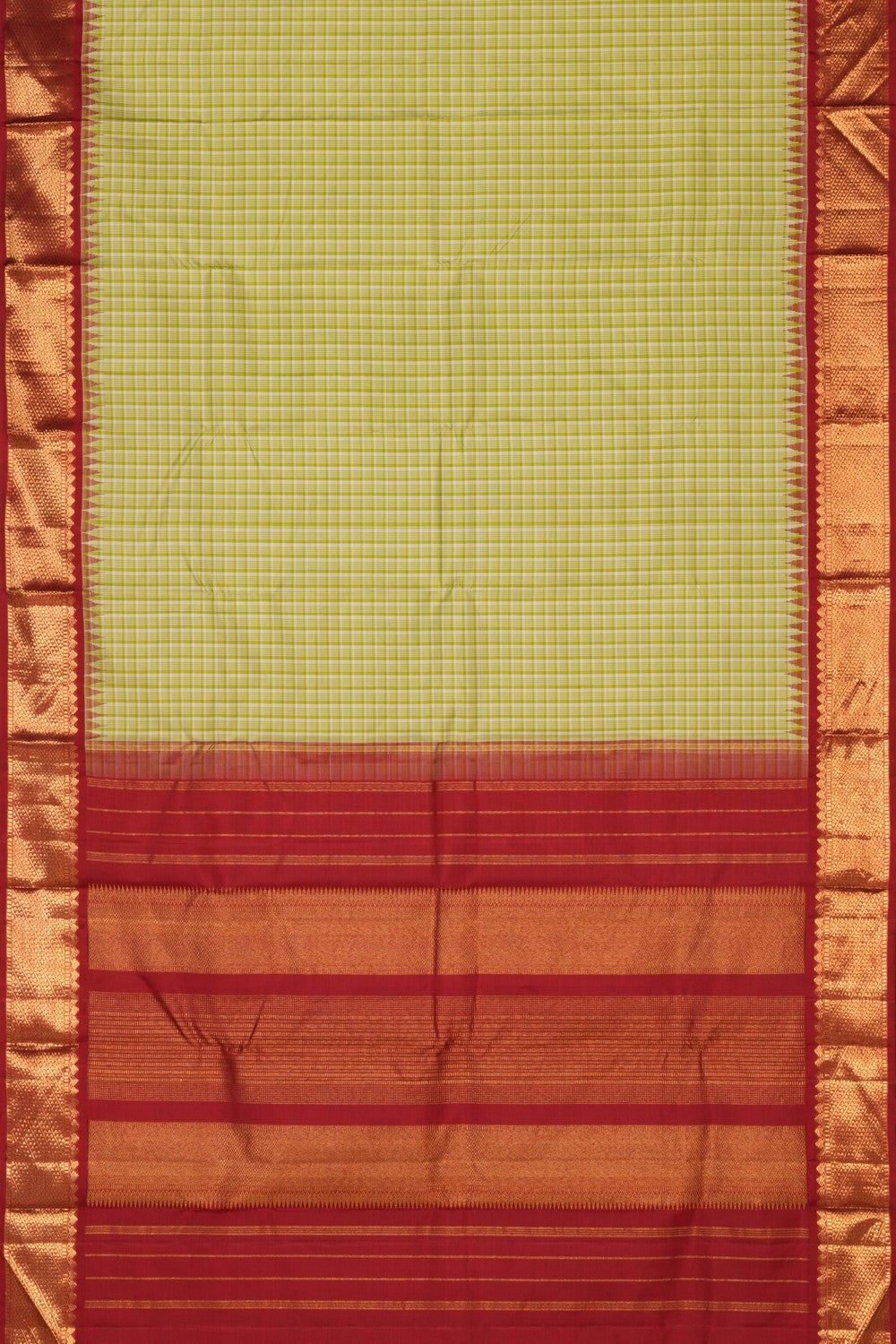 Arani Silk Kattam Green Saree