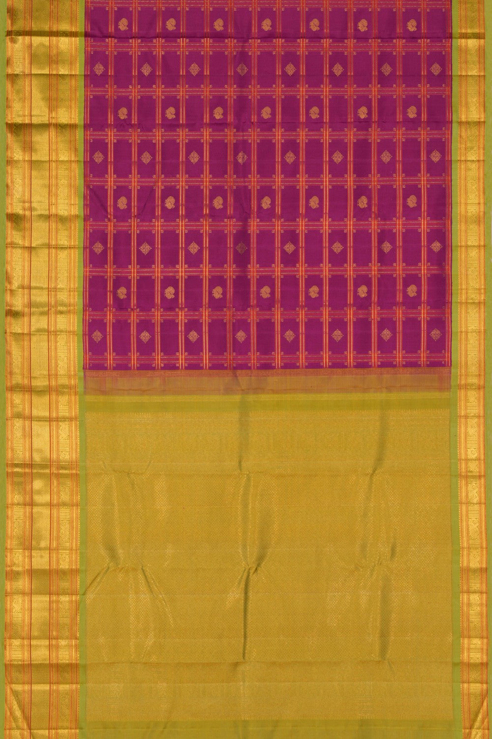 Arani Silk Kattam Magenta Pink Saree