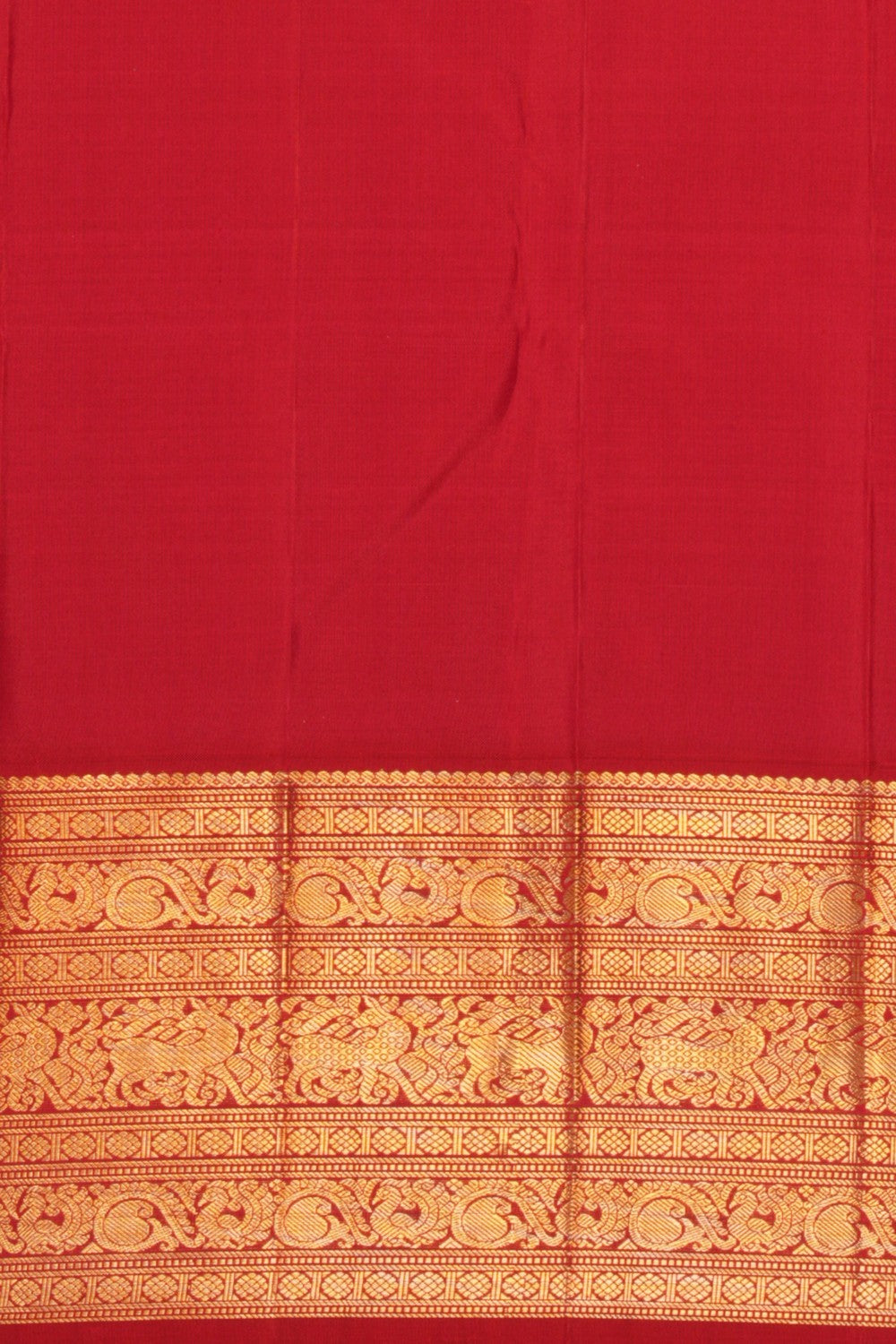 Image of Arani Silk Brocade Coral Peach Saree