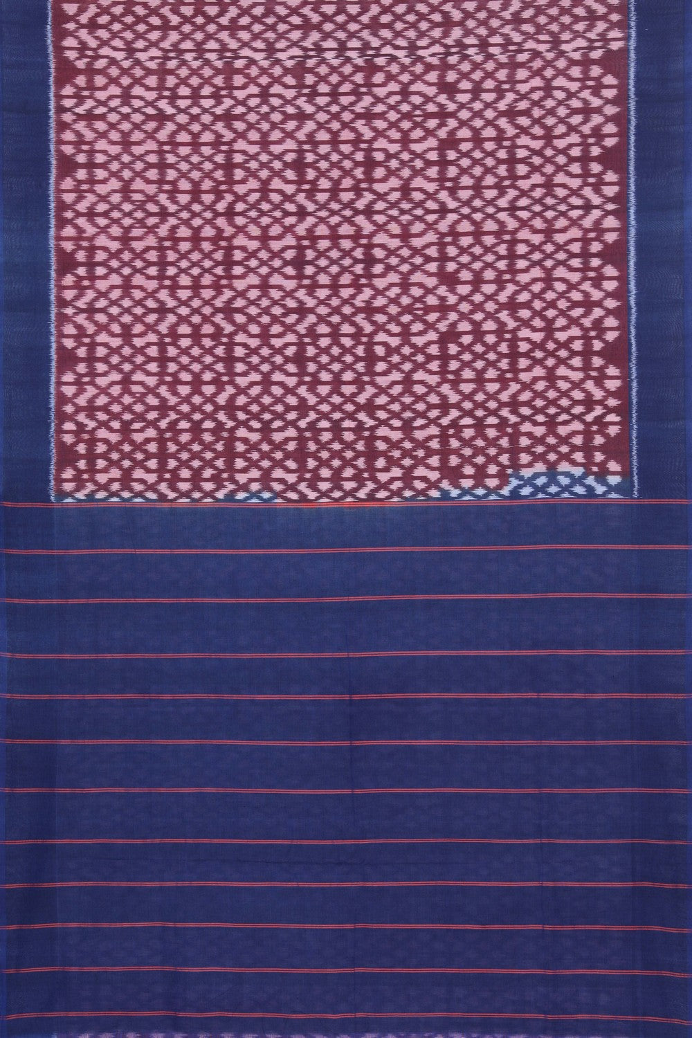Image of Pochampally Ikat Cotton Violet Saree