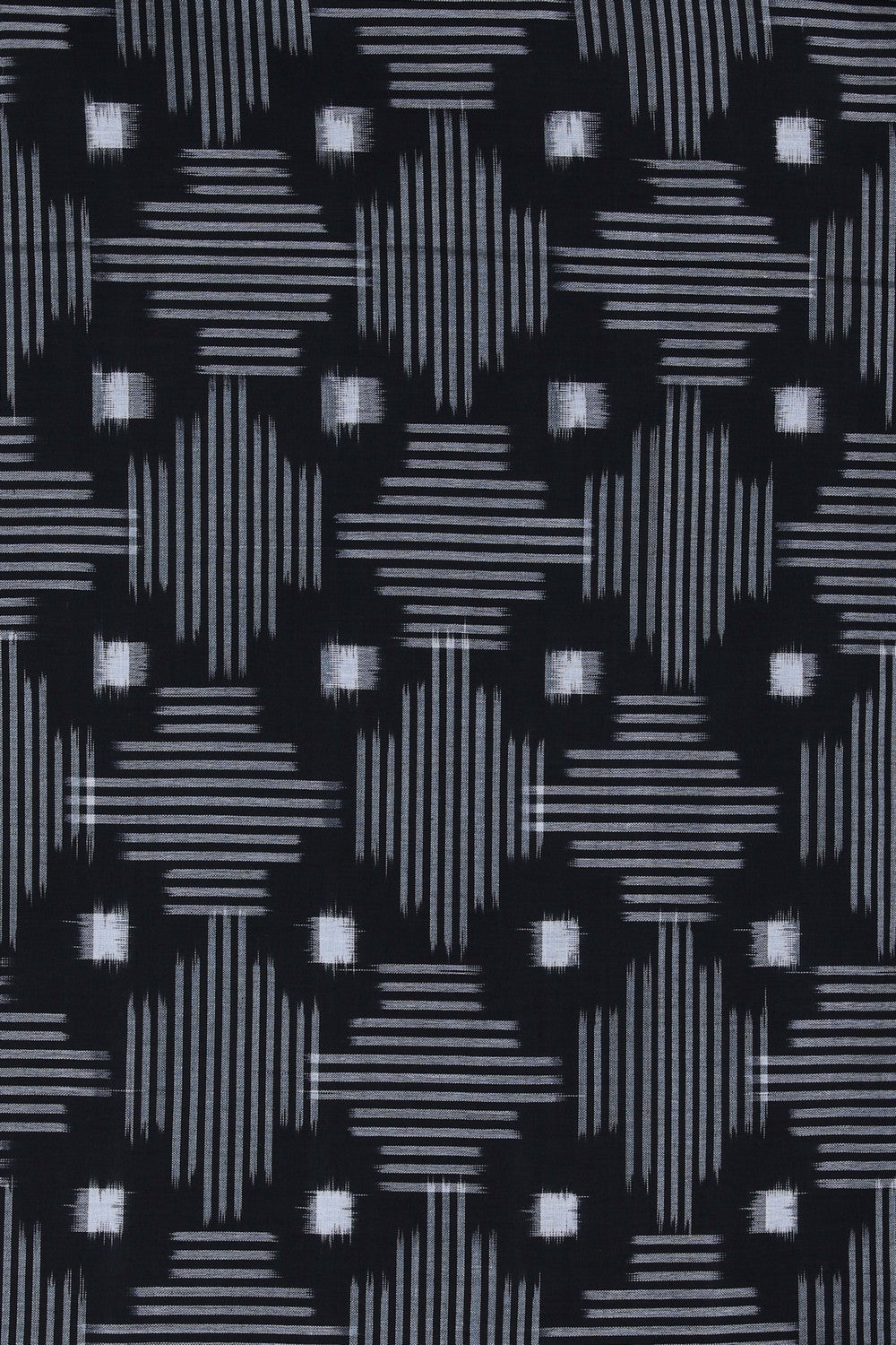 Image of Pochampally Ikat Cotton Black Saree