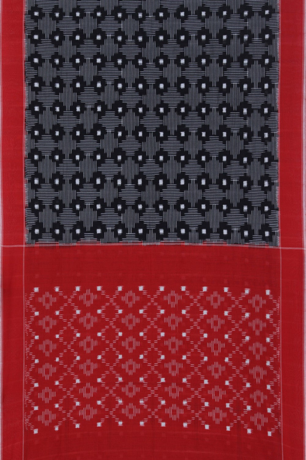 Image of Pochampally Ikat Cotton Black Saree