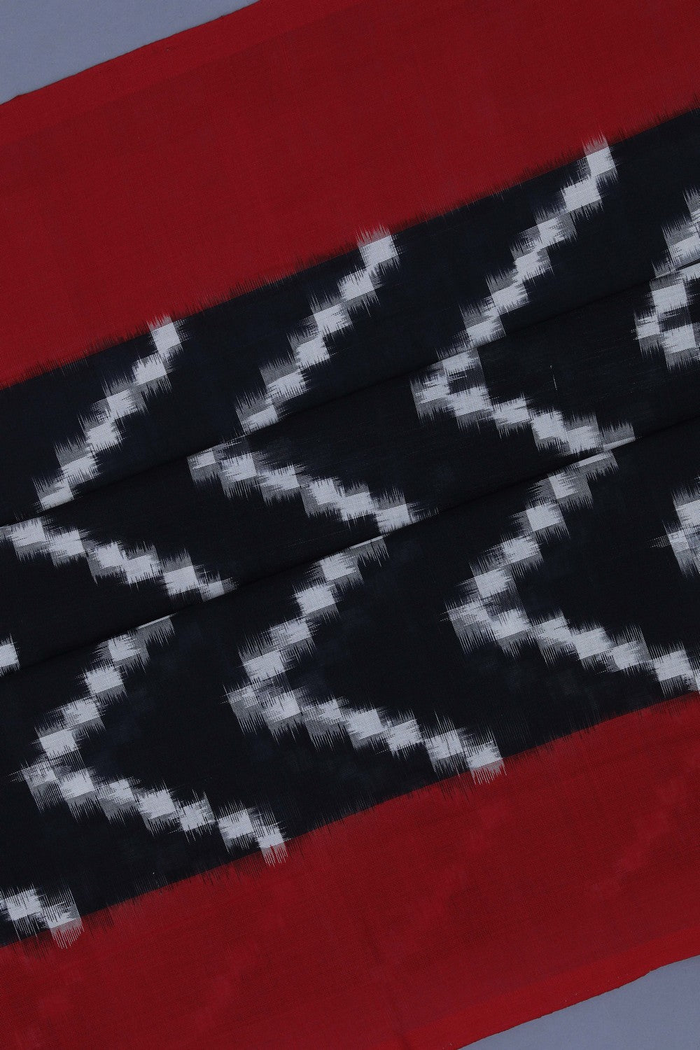 Image of Pochampally Ikat Cotton Black Saree