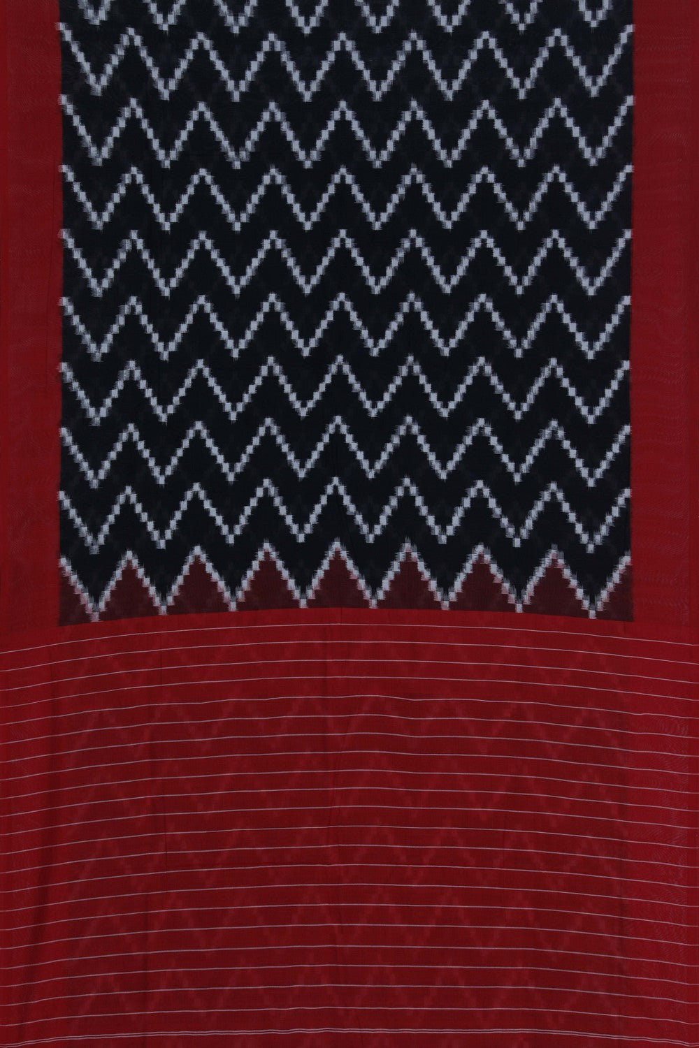 Image of Pochampally Ikat Cotton Black Saree