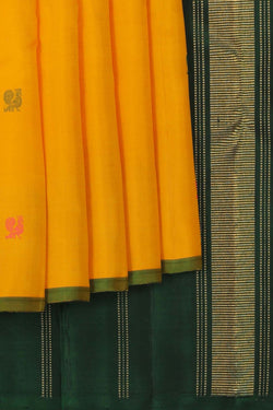 Image of Kanjivaram Silk Orange Saree