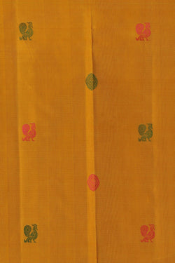 Image of Kanjivaram Silk Orange Saree