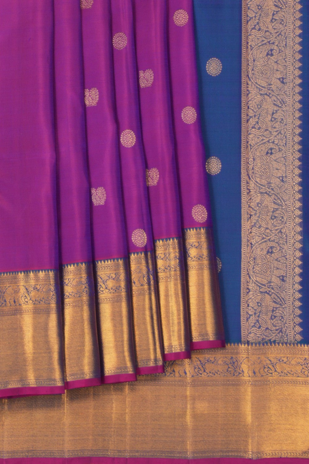 Image of Kanjivaram Silk Purple Saree
