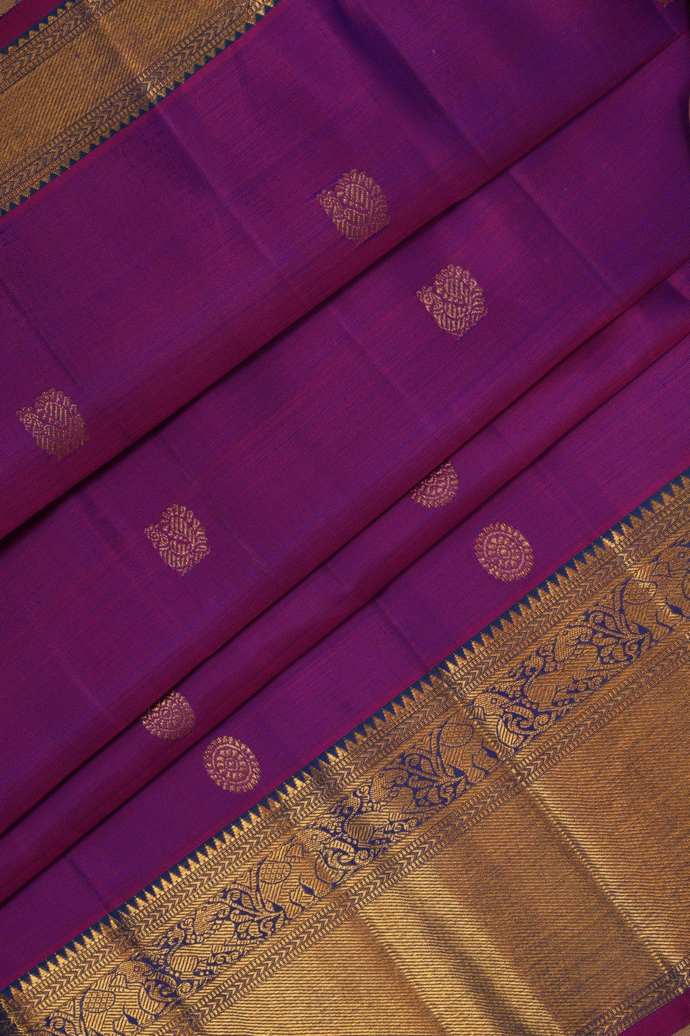 Image of Kanjivaram Silk Purple Saree