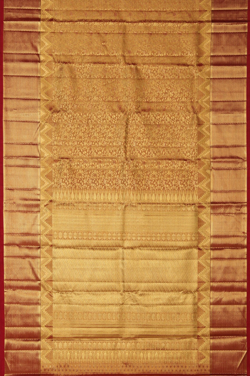 Kanjivaram Silk Brocade Gold Saree