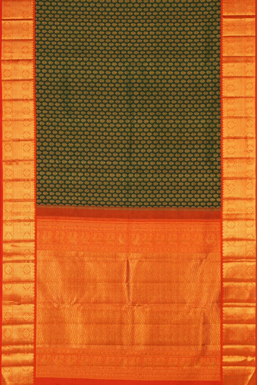 Image of Kanjivaram Silk Brocade Green Saree