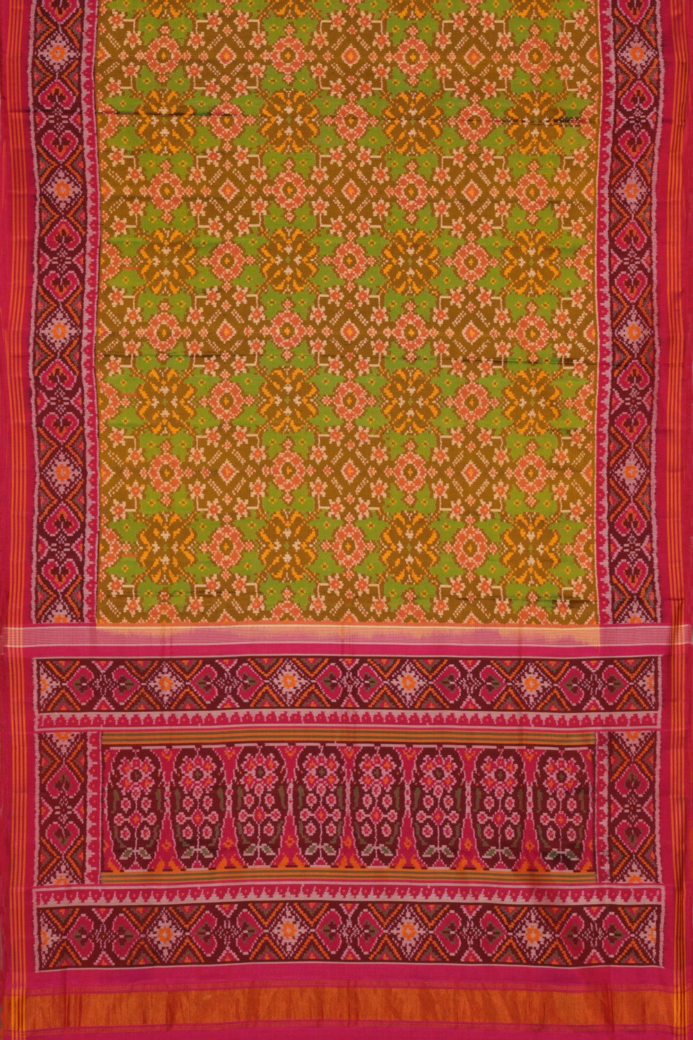 Image of Rajkot Patola Silk Green Saree