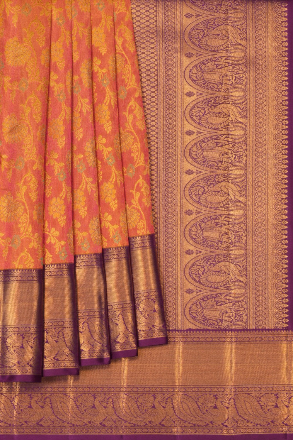 Kanjivaram Silk Brocade Pink Saree