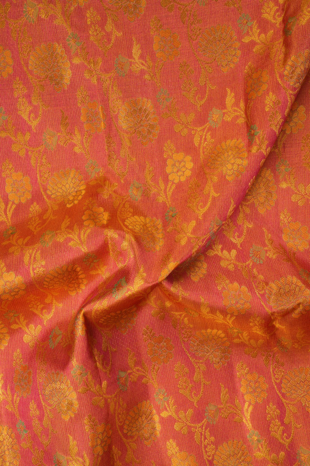 Image of Kanjivaram Silk Brocade Pink Saree
