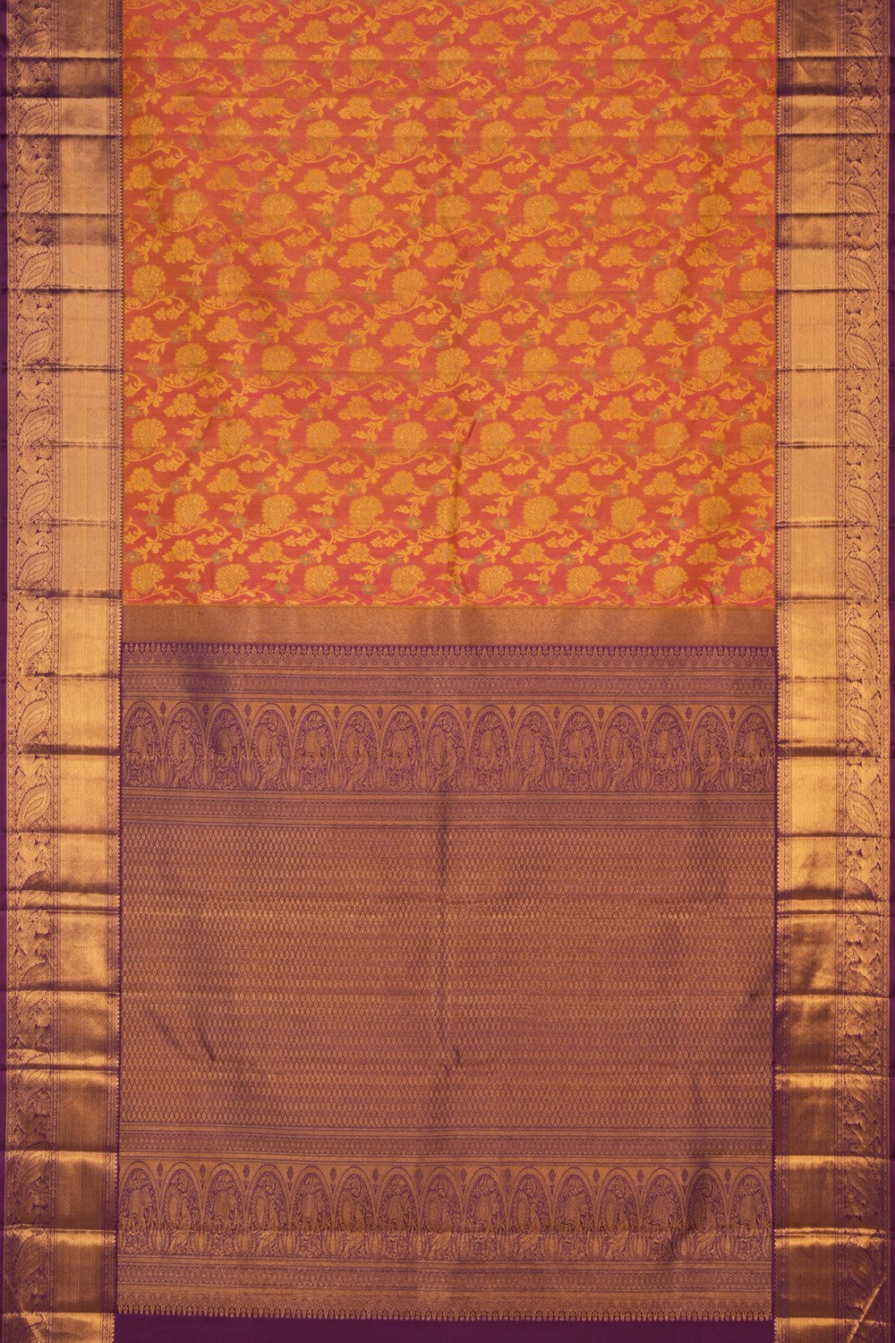 Image of Kanjivaram Silk Brocade Pink Saree