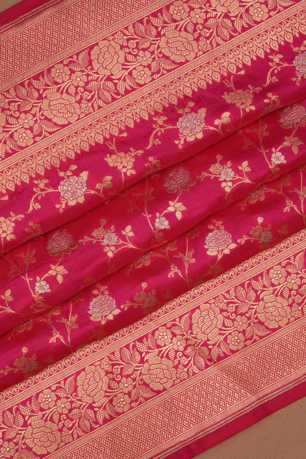 Banarasi Brocade Fuchsia-Pink Saree