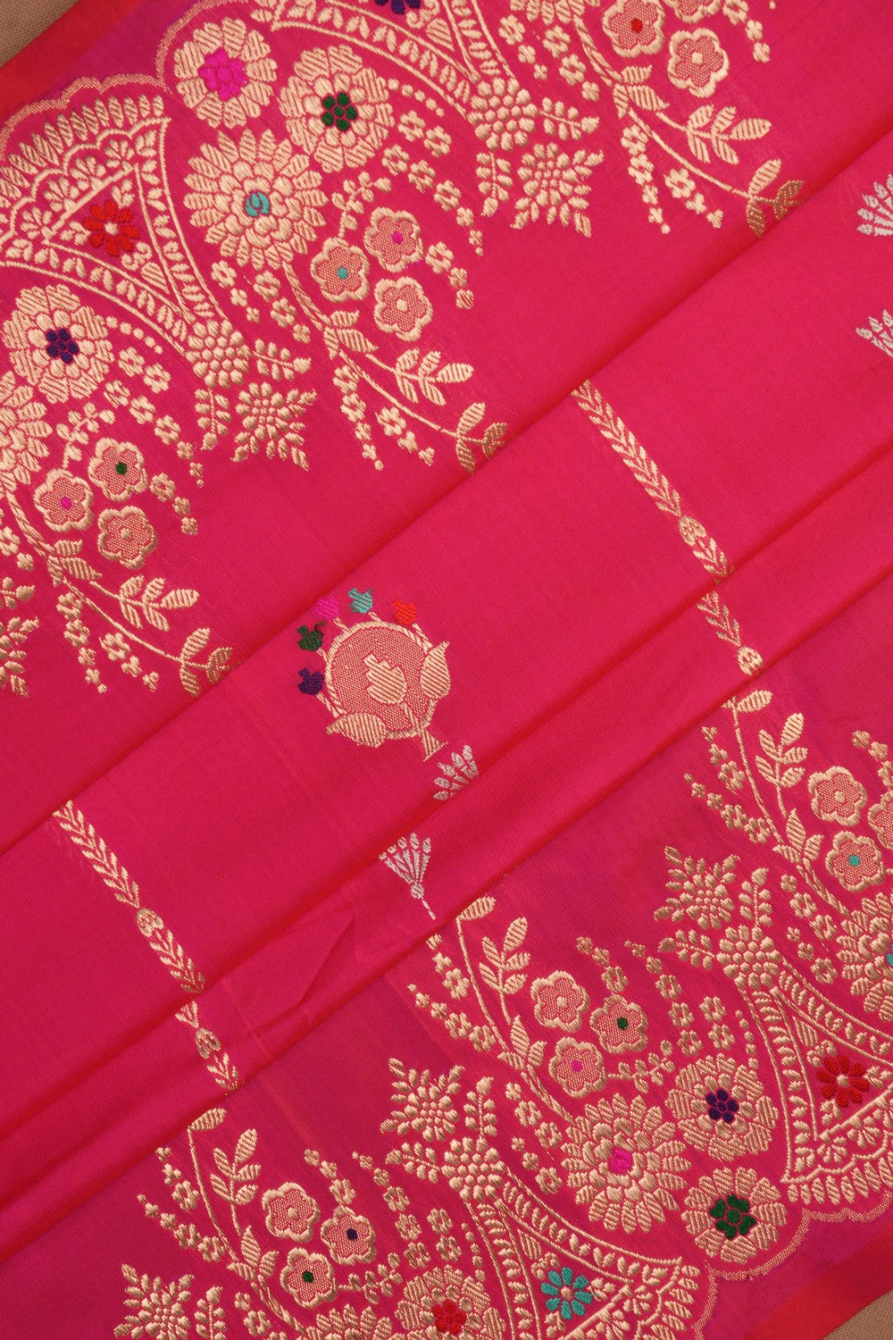 Image of Banarasi Brocade Pink Saree