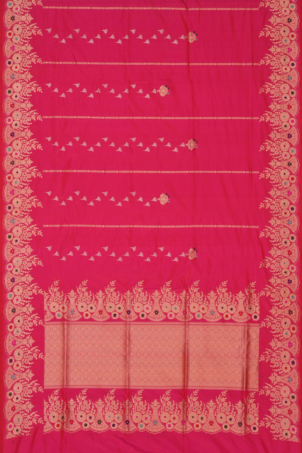 Image of Banarasi Brocade Pink Saree