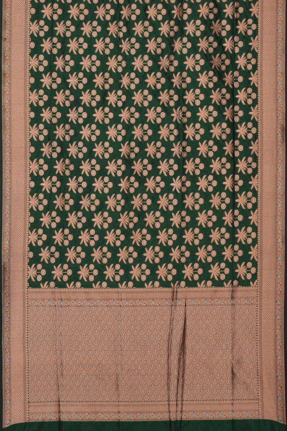 Banarasi Brocade Bottle Green Saree