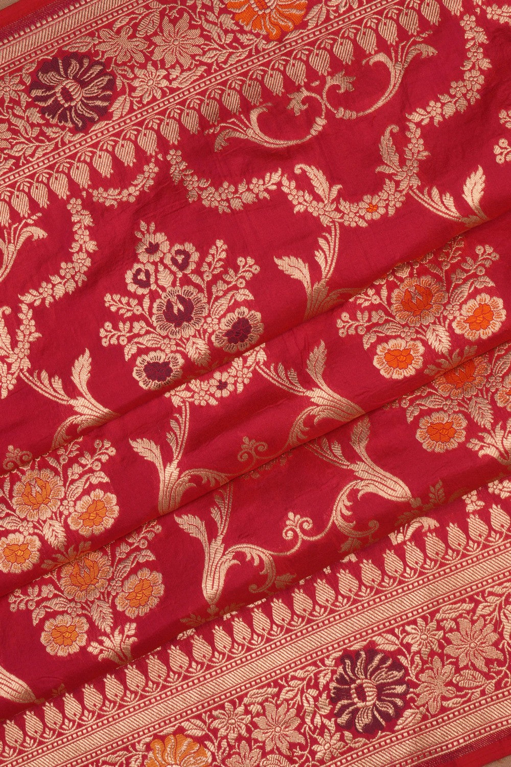 Image of Banarasi Brocade Red Saree