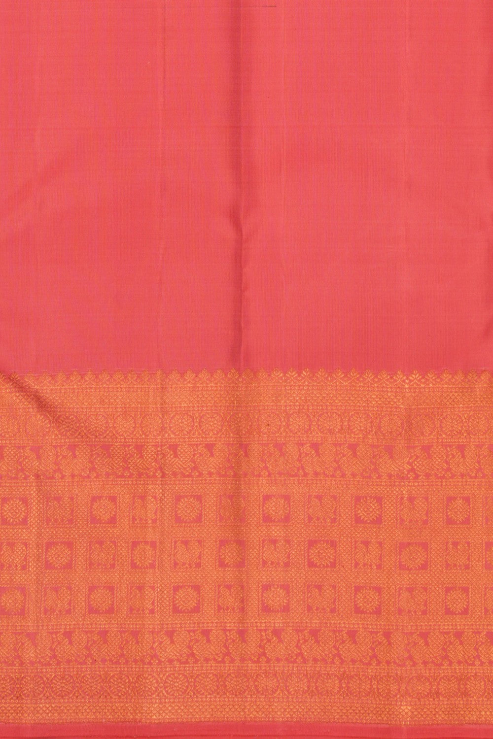 Image of Kanchipuram Silk Coral Pink Saree
