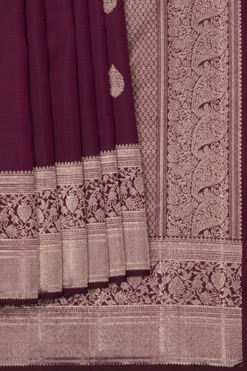 Image of Kanchipuram Silk Royal Violet Saree