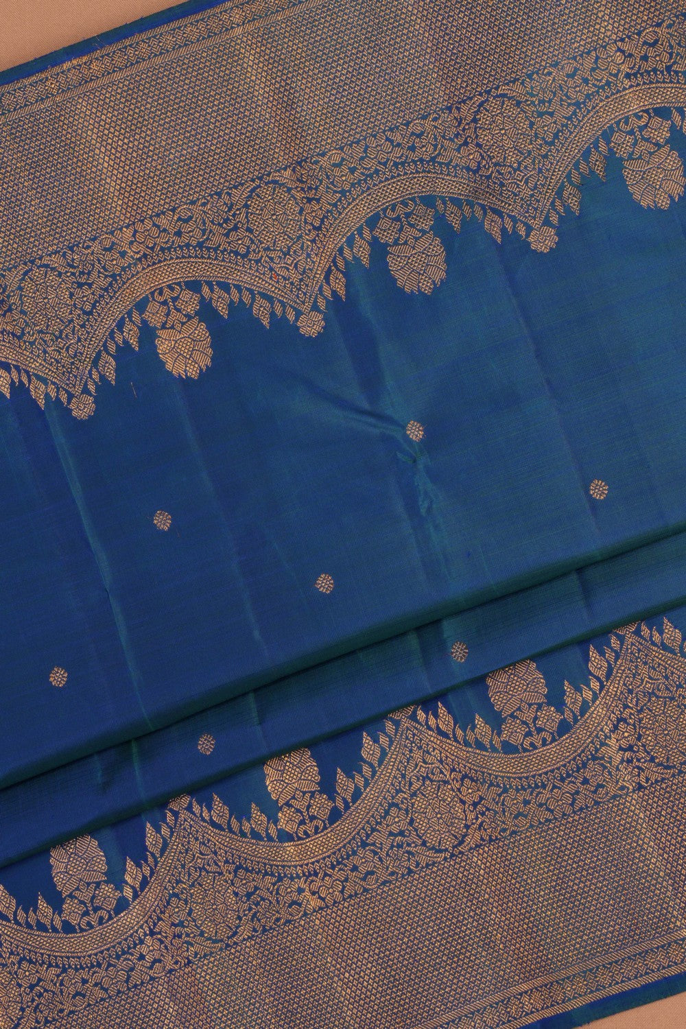 Image of Kanchipuram Silk Blue Saree
