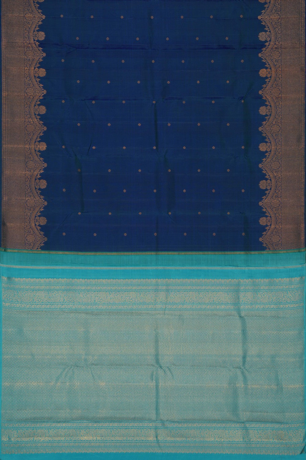 Image of Kanchipuram Silk Blue Saree