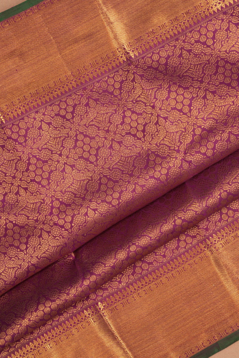 Image of Kanchipuram Silk Brocade Violet Saree