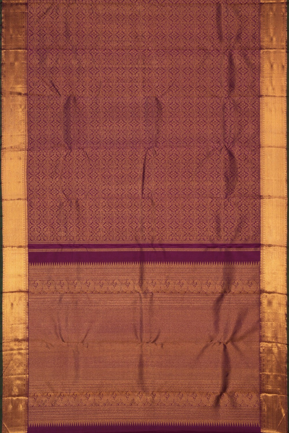 Image of Kanchipuram Silk Brocade Violet Saree
