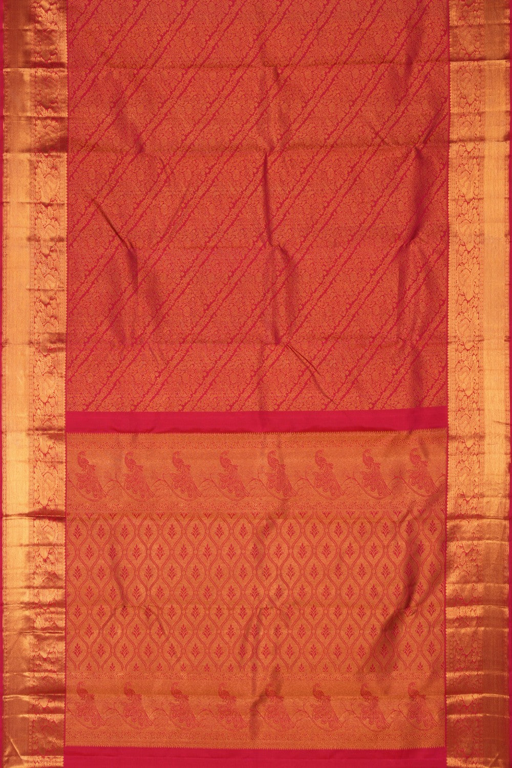 Image of Kanchipuram Silk Brocade Pink Saree