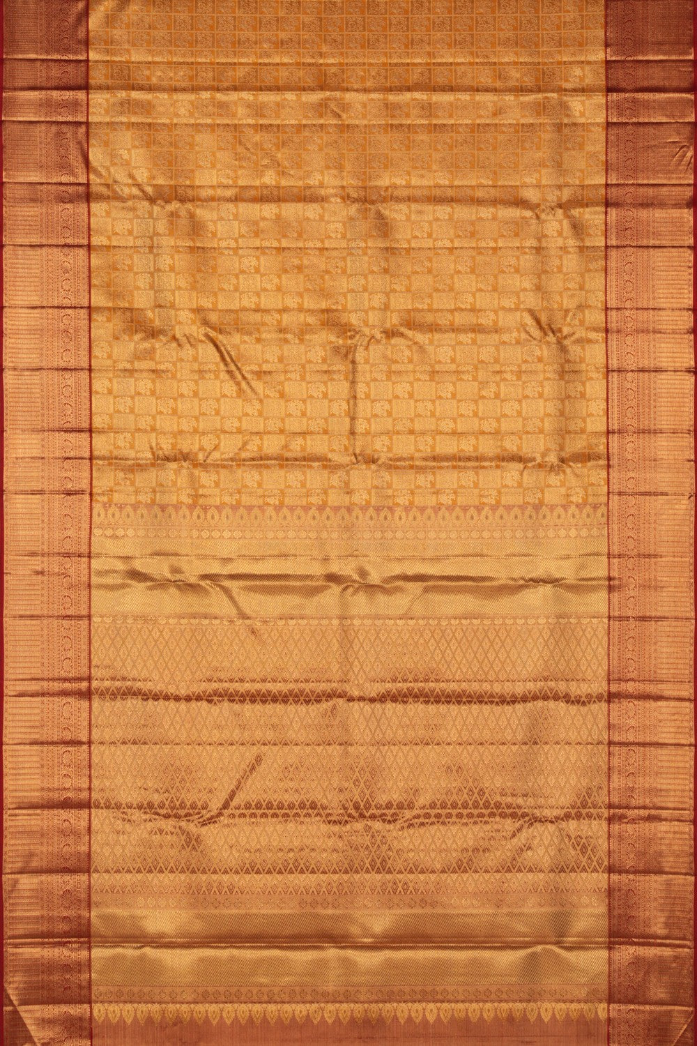 Image of Kanchipuram Tissue Brocade Gold Saree