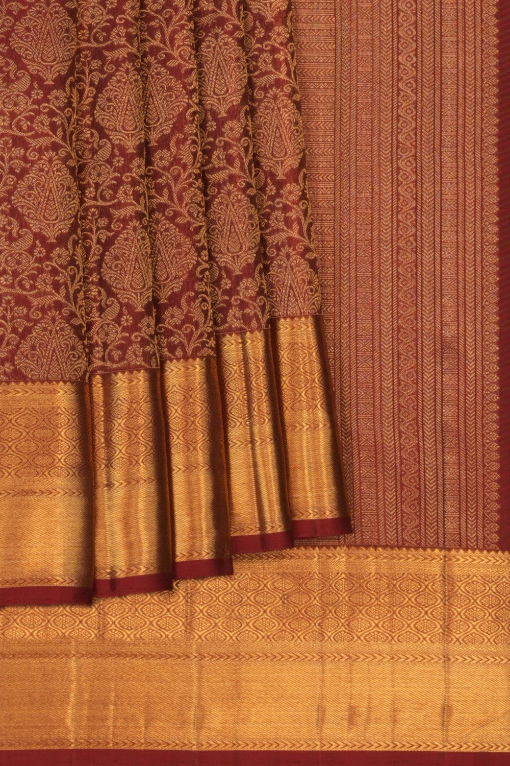 Image of Kanchipuram Silk Maroon Saree