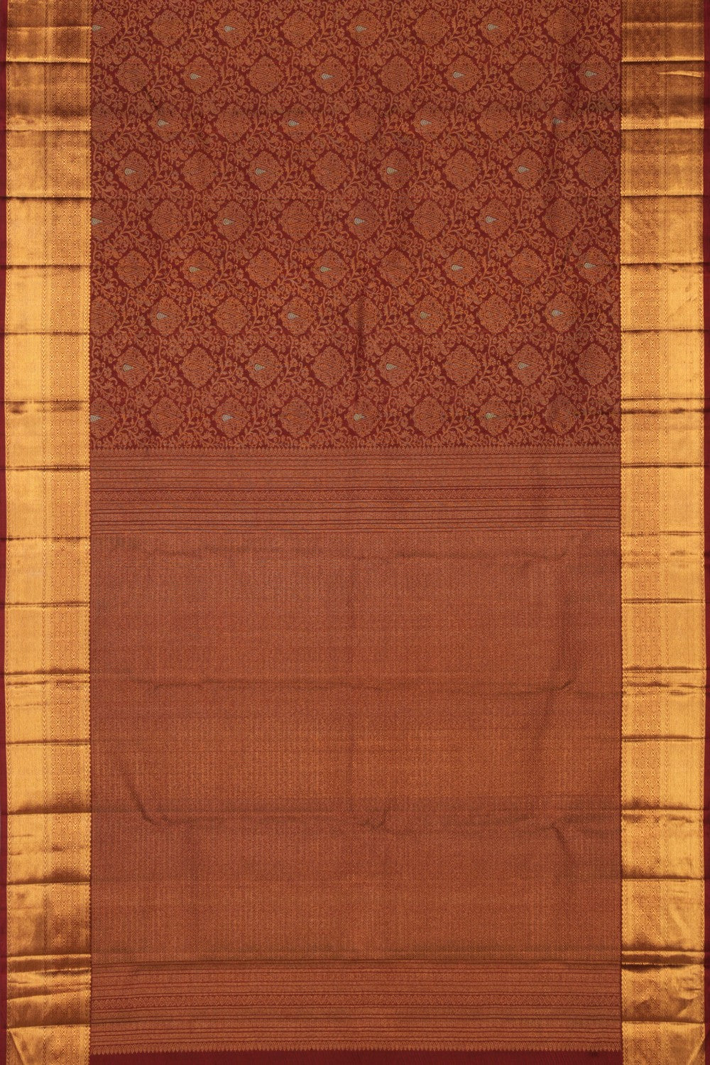 Image of Kanchipuram Silk Maroon Saree