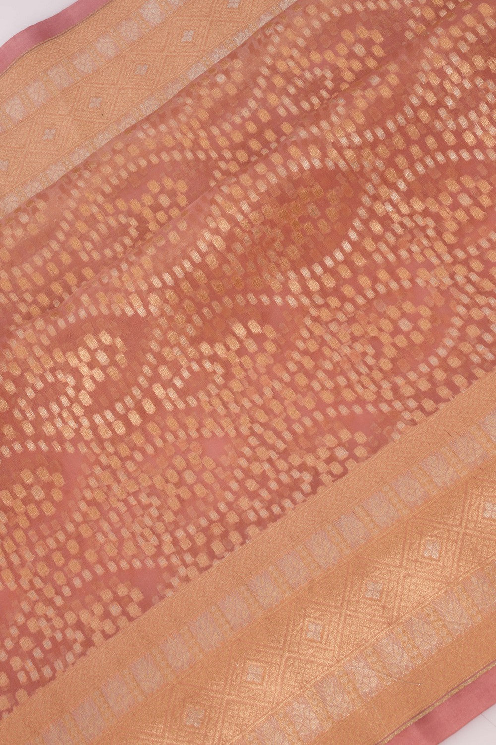 Image of Kora Silk Coral Pink Saree