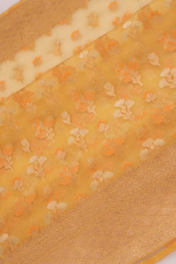 Image of Kora Silk Spring Yellow Saree