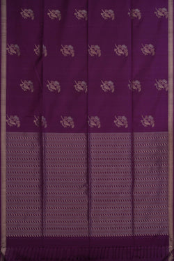 Image of Purple With Bird Perched Motif South Silk Saree