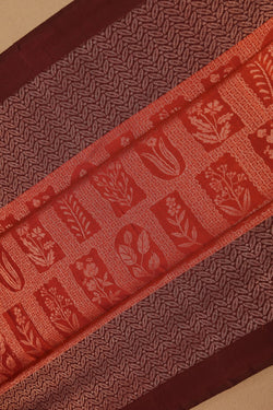 Image of South Silk Rust Orange Saree