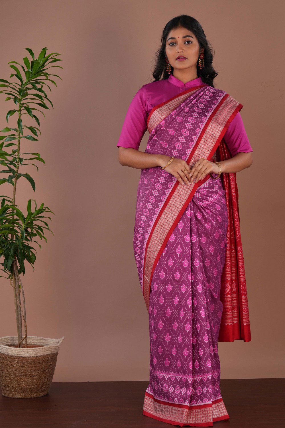Image of Sambalpuri Silk Purple Saree