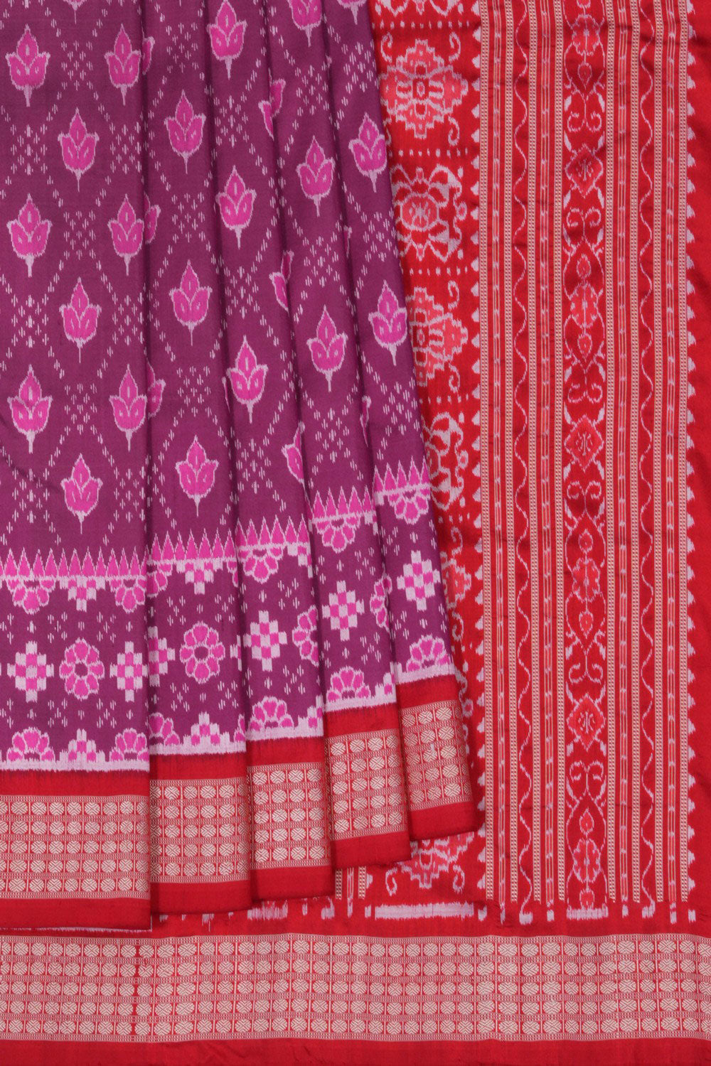 Image of Sambalpuri Silk Purple Saree