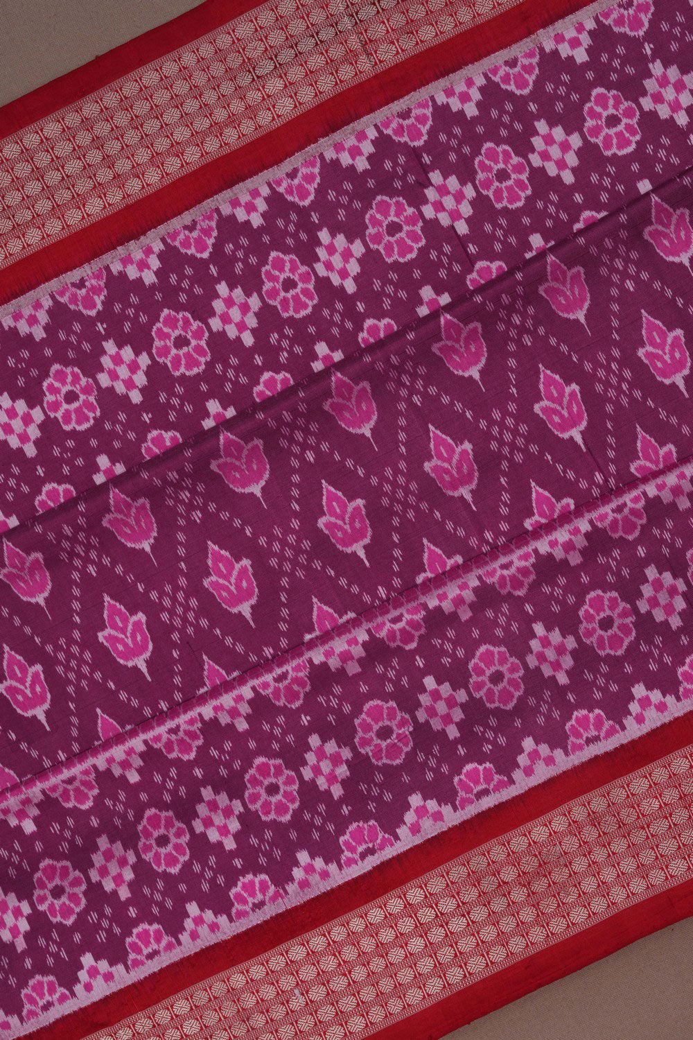 Image of Sambalpuri Silk Purple Saree