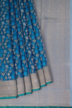 Image of Kora Silk Blue Saree