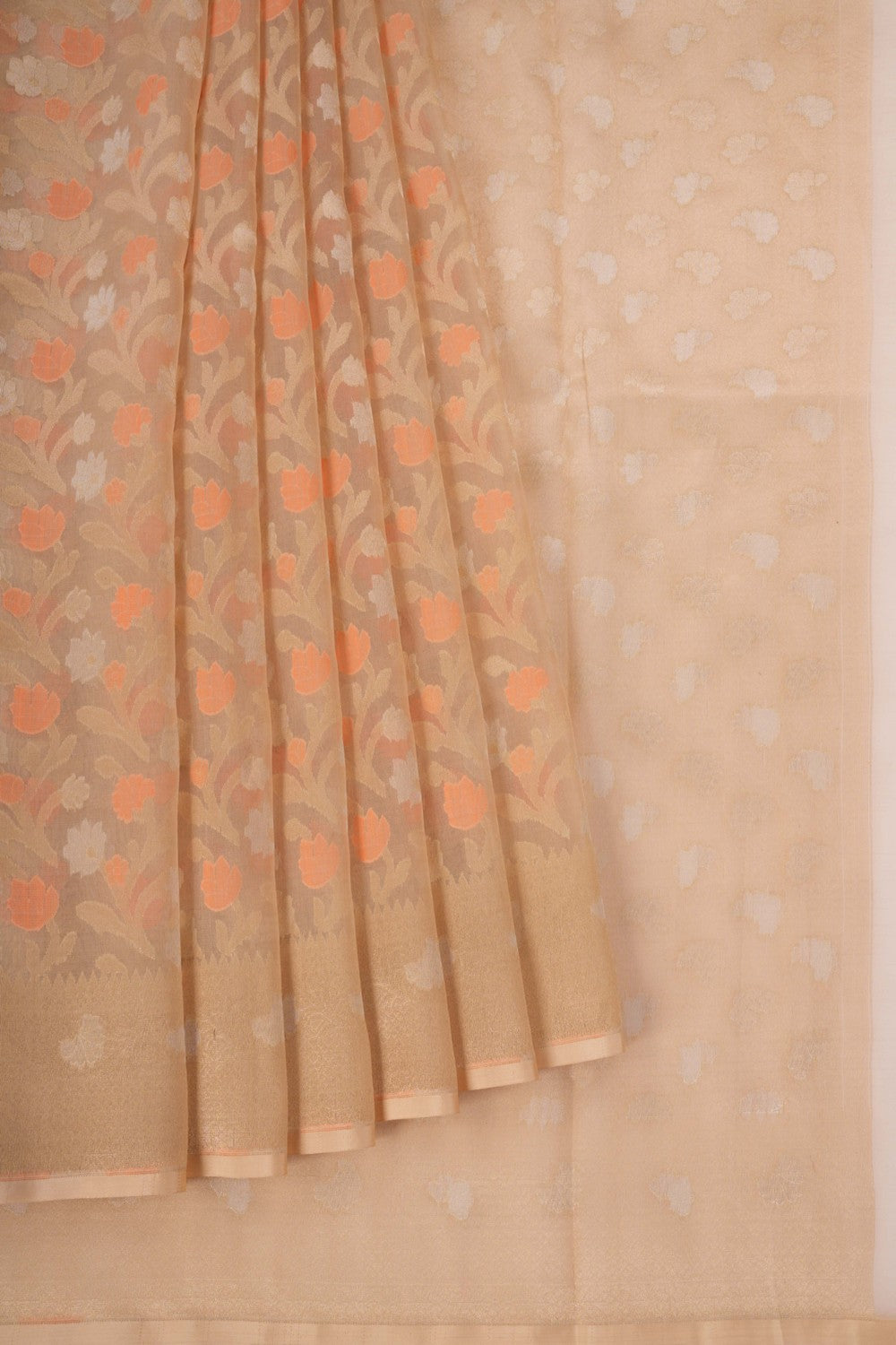 Kora Silk Beige Saree